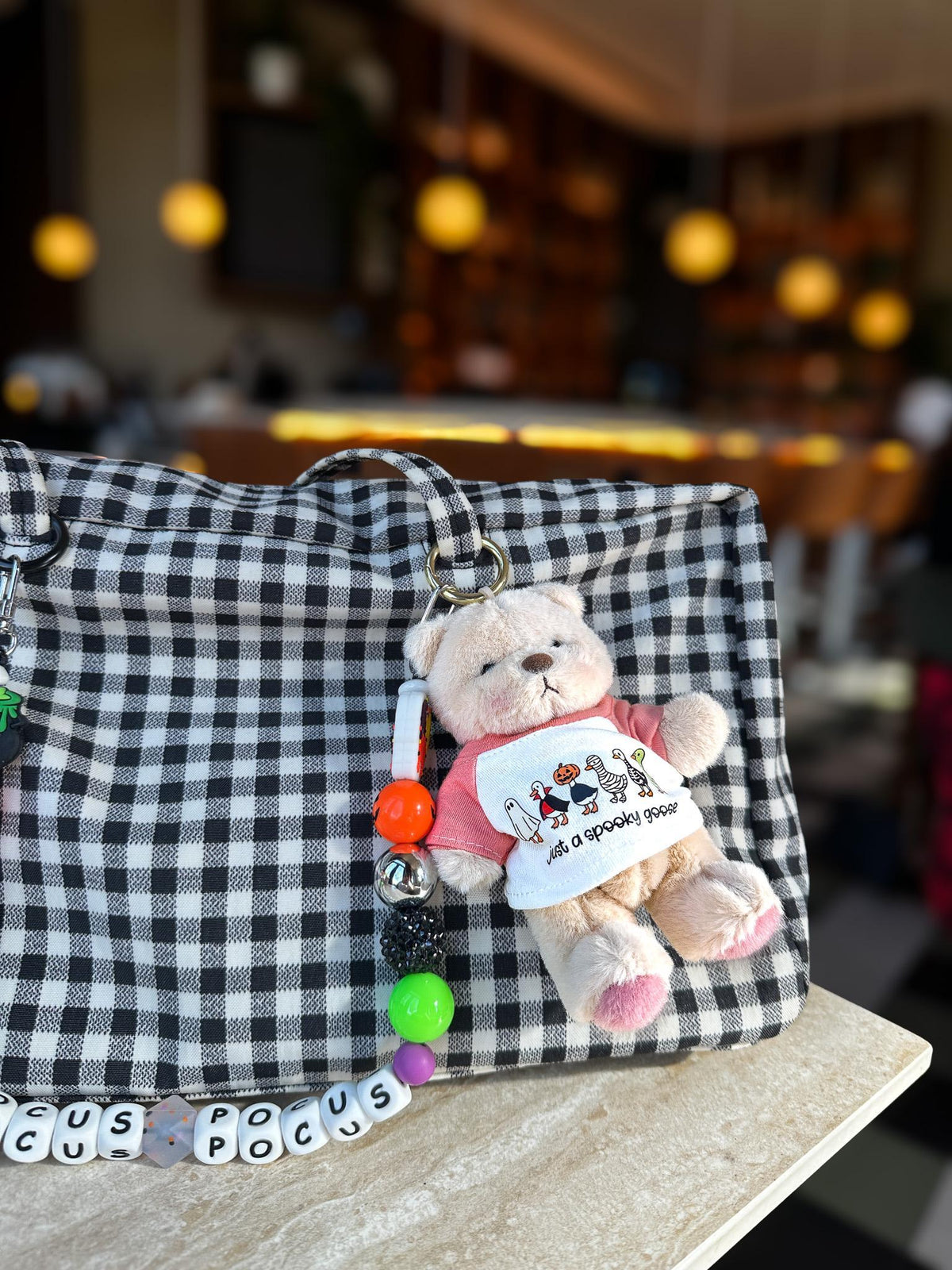 Just a Spooky Goose Halloween Teddy Bear Bag Charm