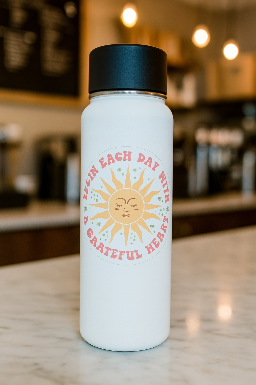 Begin Each Day with a Grateful Heart Sticker