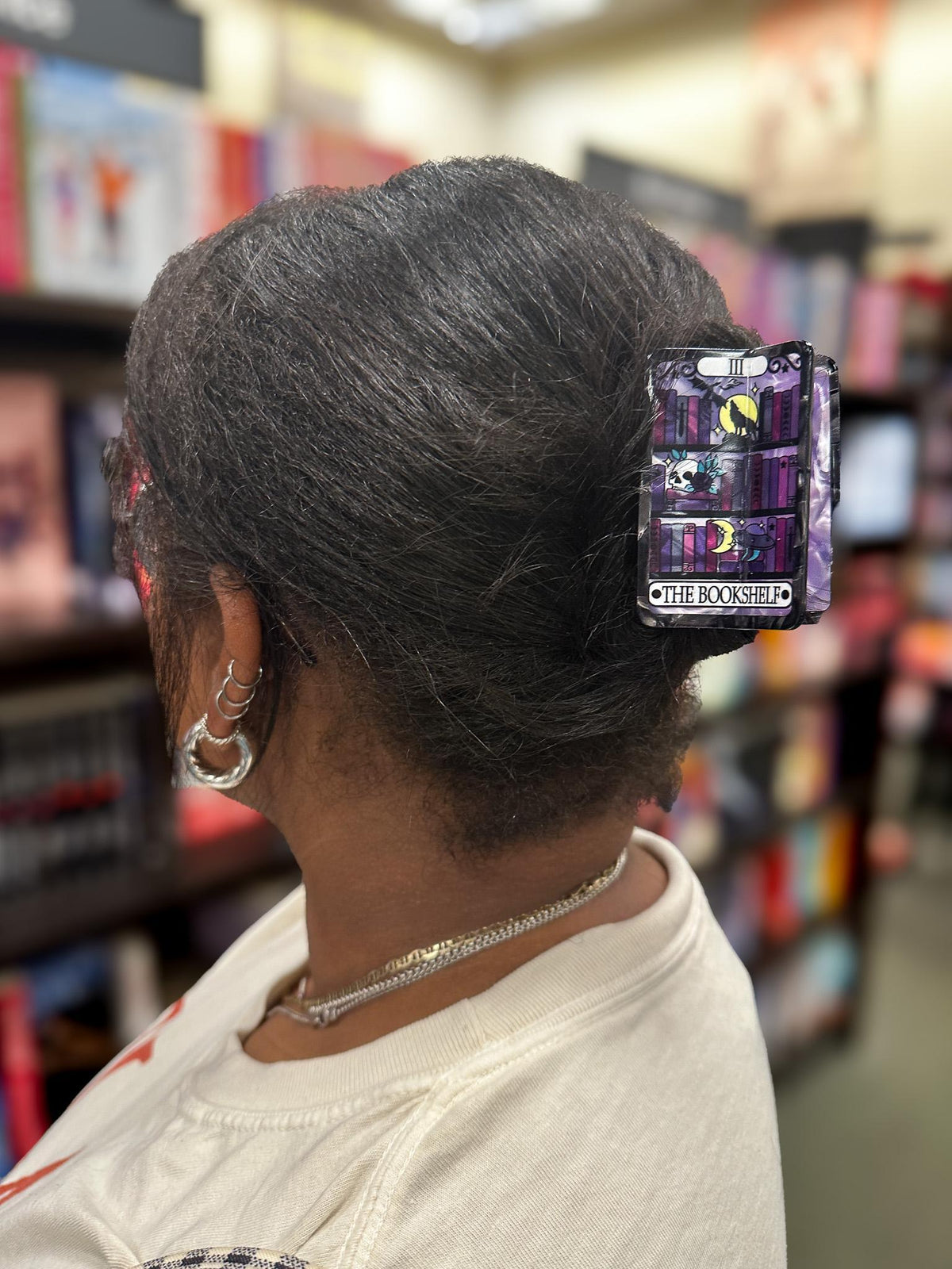 The Bookshelf Tarot Card Hair Claw Clip