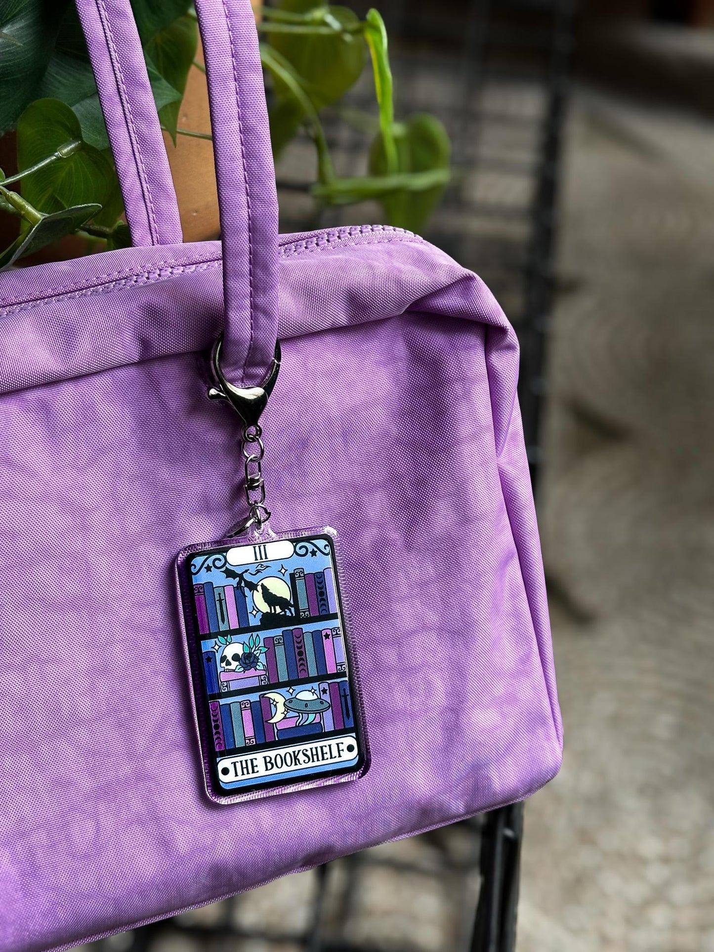 The Bookshelf Tarot Card Acrylic Bag Charm