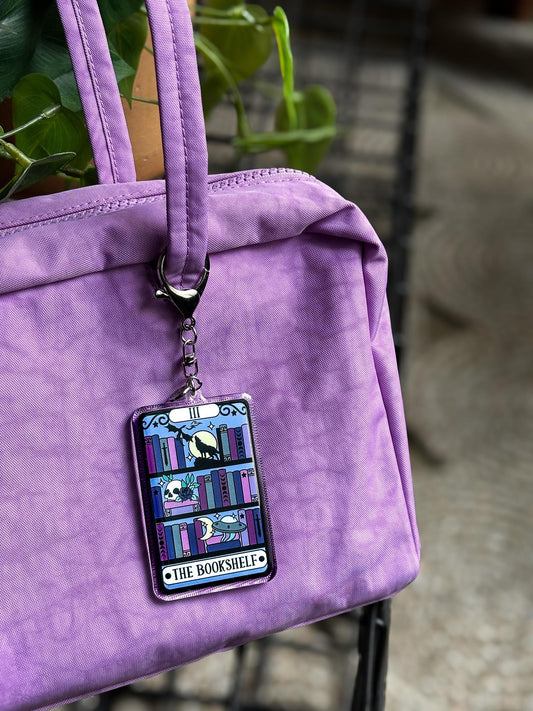 The Bookshelf Tarot Card Acrylic Bag Charm
