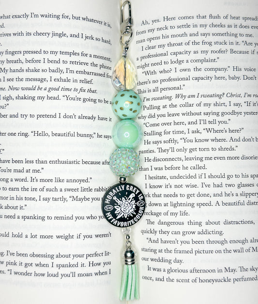 Morally Grey Silicone Beaded Keychain - Mint Green