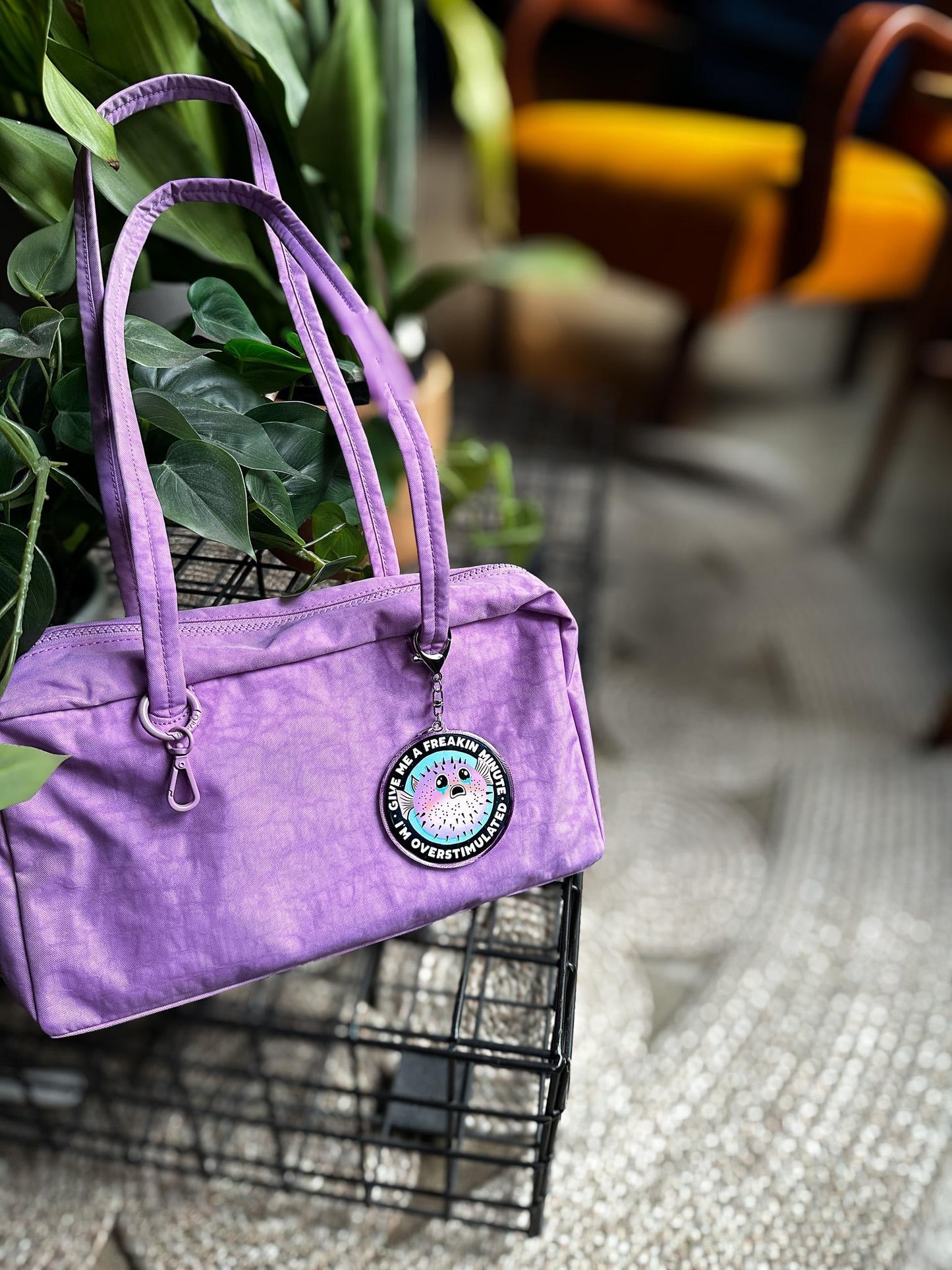 Give Me a Freakin Minute, I'm Overstimulated Acrylic Bag Charm