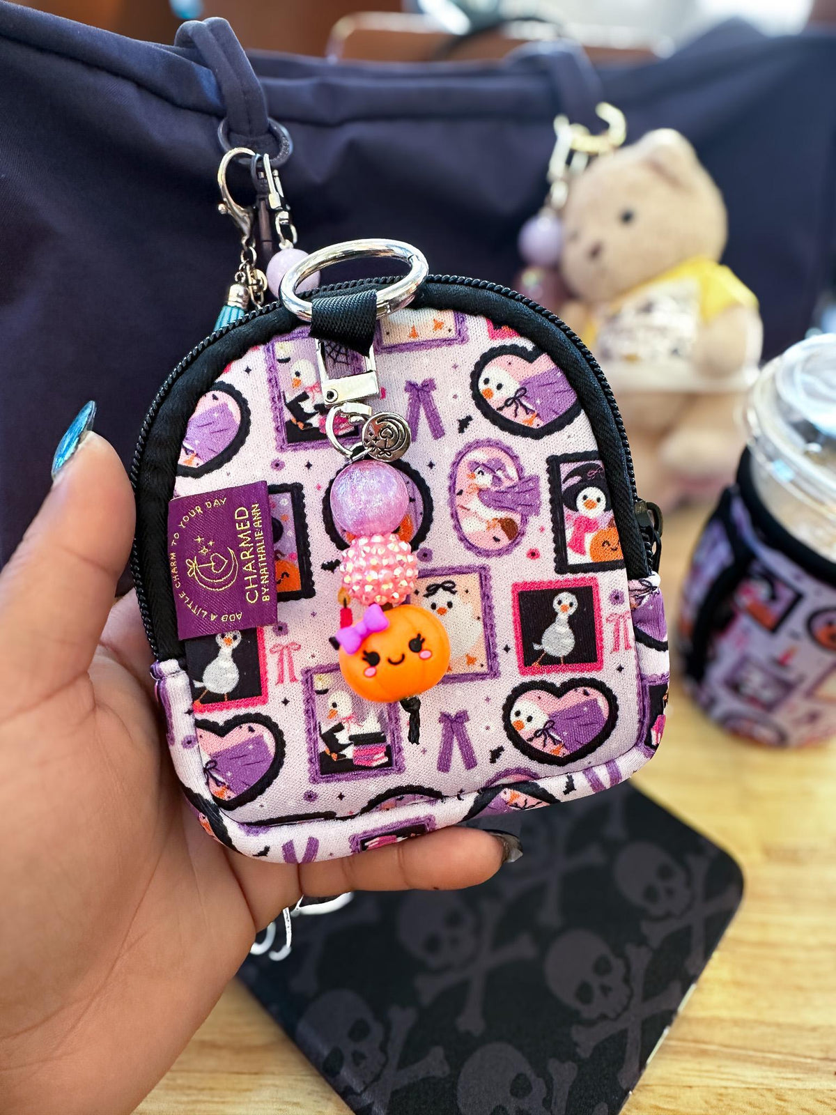 Silly Spooky Goose Mini Zippered Pouch Bag Charm