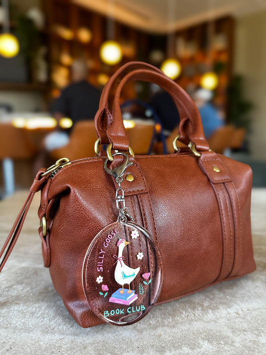Silly Goose Book Club Acrylic Bag Charm